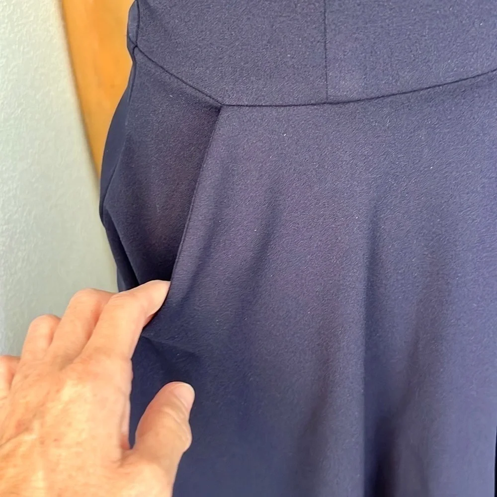 💙NWT,City Vibe from Dillard’s, Navy Blue Fit & Flare w/POCKETS, Cool Straps!